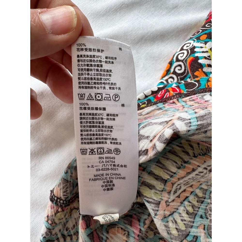 Tommy Bahama Paisley Floral Cotton Knit Sundress Sleeveless Multicolor XS Resort - Picture 7 of 12